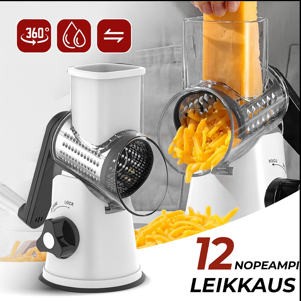 TurboRaastin™ – Käsikäyttöinen raastin, joka raastaa jopa 12× nopeammin